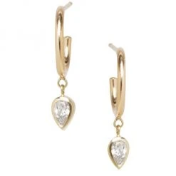 Zo&euml; Chicco 14K Yellow Gold & Diamond-Drop Hoop Earrings
