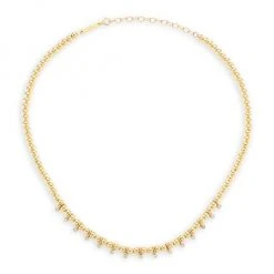 Zoë Chicco Bezel Diamonds 14K Yellow Gold & Diamond Beaded Necklace