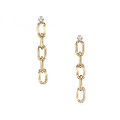 Zo&euml; Chicco 14K Yellow Gold & Diamond Oval-Link Drop Earrings