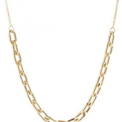 Zo&euml; Chicco 14K Yellow Gold Square-Oval Link Station Necklace