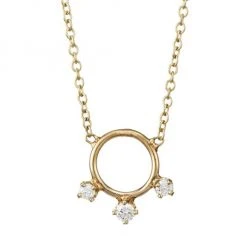 Zoë Chicco 14K Yellow Gold & Diamond Circle Pendant Necklace