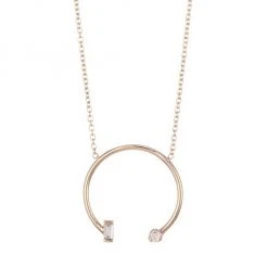 Zoë Chicco Medium Open Circle Baguette Diamond & 14K Yellow Gold Pendant Necklace