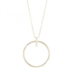 Zoë Chicco Pavé Diamond Gold Hoop Pendant Necklace