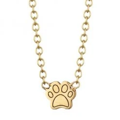 Zoë Chicco Itty Bitty Symbols 14K Yellow Gold Centered Dog Paw Pendant Necklace