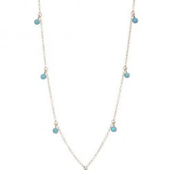 Zoë Chicco Turquoise & 14K Yellow Gold Dangling Necklace