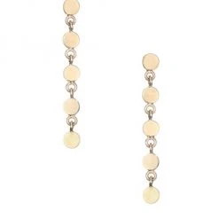 Zoë Chicco 14K Yellow Gold Disc Linear Drop Earrings
