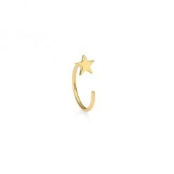 Zoë Chicco Itty Bitty Star 14K Yellow Gold Single Hoop Earring