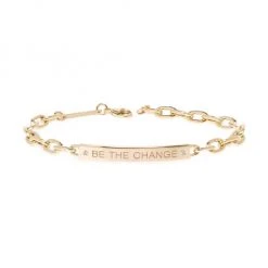 Zo&euml; Chicco Mantras 14K Yellow Gold & Diamond "Be The Change" ID Bracelet