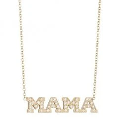 Zoë Chicco 14K Yellow Gold Diamond MAMA Pendant Necklace