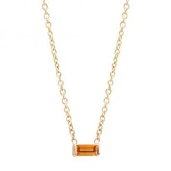 Zoë Chicco Birthstones 14K Yellow Gold & Citrine Horizontal Baguette Necklace