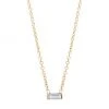 Zoë Chicco Birthstones 14K Yellow Gold & White Diamond Horizontal Baguette Necklace
