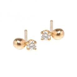 Zo&euml; Chicco Gold Beads 14K Yellow Gold & Diamond Stud Earrings