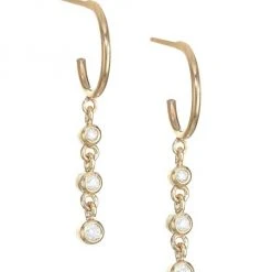 Zoë Chicco 14K Gold & Diamonds Dangle Hoop Earrings