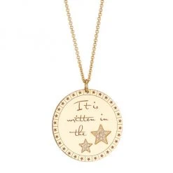 Zoë Chicco Mantra 14K Gold & Diamond Large Mantra Pendant Necklace